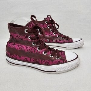 Converse Floral Striped High Top Sneakers